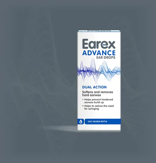 "My ears regularly get blocked up"

 

If you feel that your hearing has become less clear, the problem could be earwax build up.

Earwax plays an important role in protecting the delicate inner ear against dirt and dust from outside and naturally tends to move along the ear canal until it leaves the ear. However, when there is excessive wax secretion or when the wax hardens, it can result in hearing loss.

Earex offers a choice of treatments to soften, remove and reduce the need for syringing.

Earex Advance Ear Drops is a dual action formula to soften and help remove hardened earwax.
